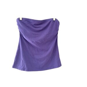 Wet Seal Y2k 2000s Purple Strapless Ruched Side Tube Top Large Cotton Blend